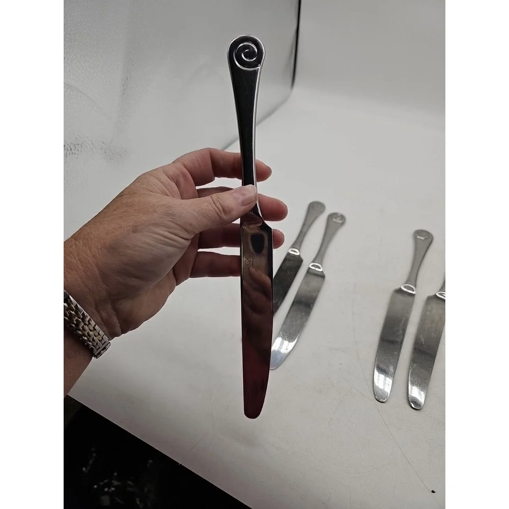9 x Robert Welch‎ Helmick Ammonite Bright Stainless Pistol Knives 9 ¾